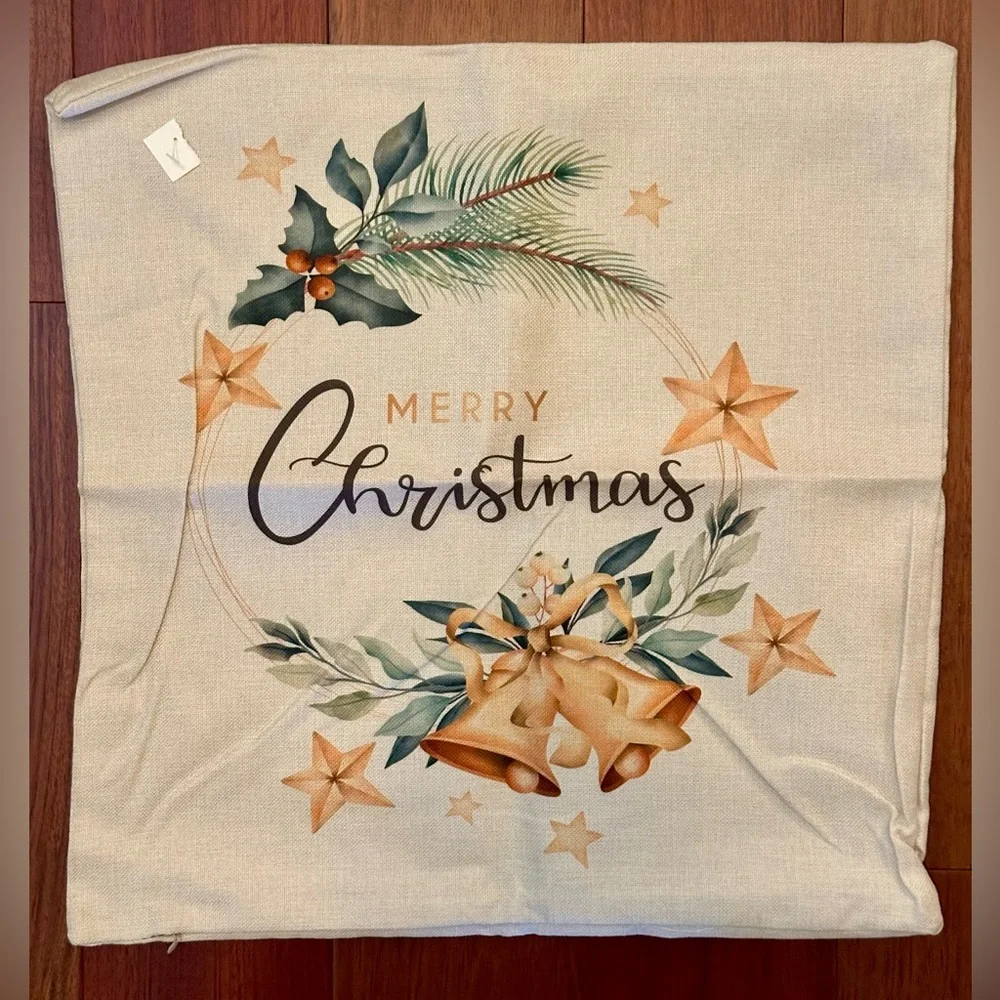 🍀Christmas Decorative Pillow Covers approximately 17” sq. Brand New Never Used
